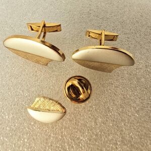 Elegant Gold and Matt Silver  Cufflinks Set
